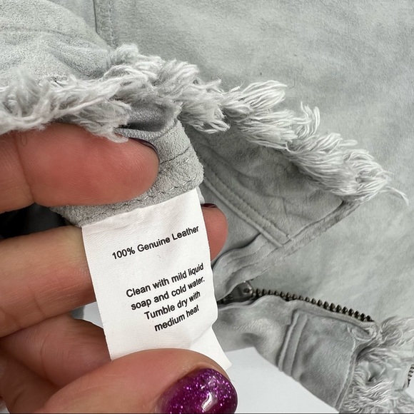 Jakett Light Blue Leather Jacket Medium - Picture 9 of 11